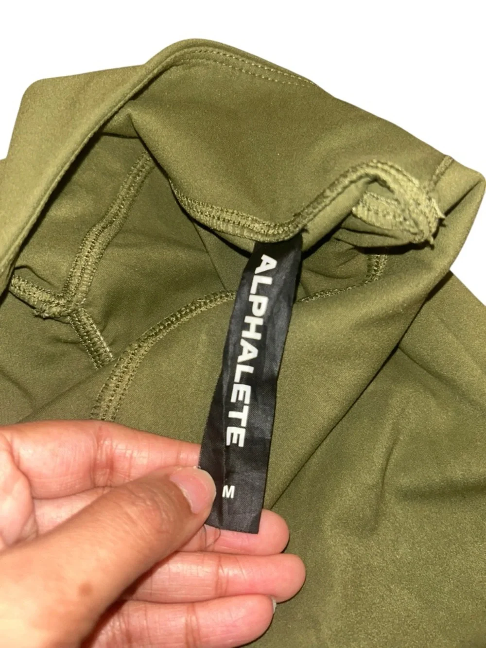 ALPHALETE Amplify Leggings Olive Green Women's Stretch Leggings size Medium - Picture 2 of 4